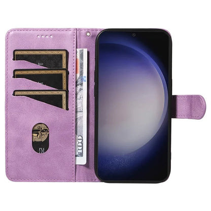 For Samsung Galaxy S24 Case T-Shaped Lines Wallet Stand Leather Phone Cover
