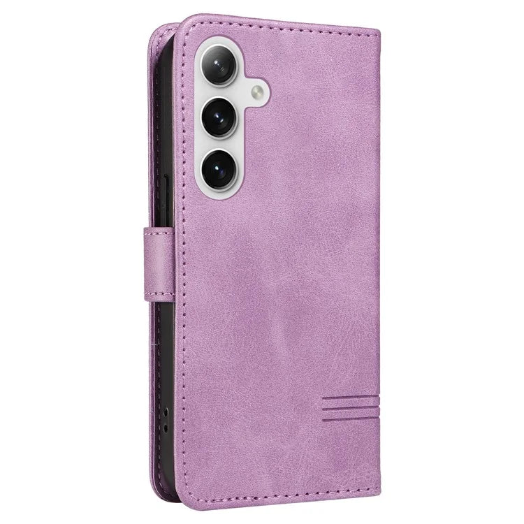 For Samsung Galaxy S24 Case T-Shaped Lines Wallet Stand Leather Phone Cover