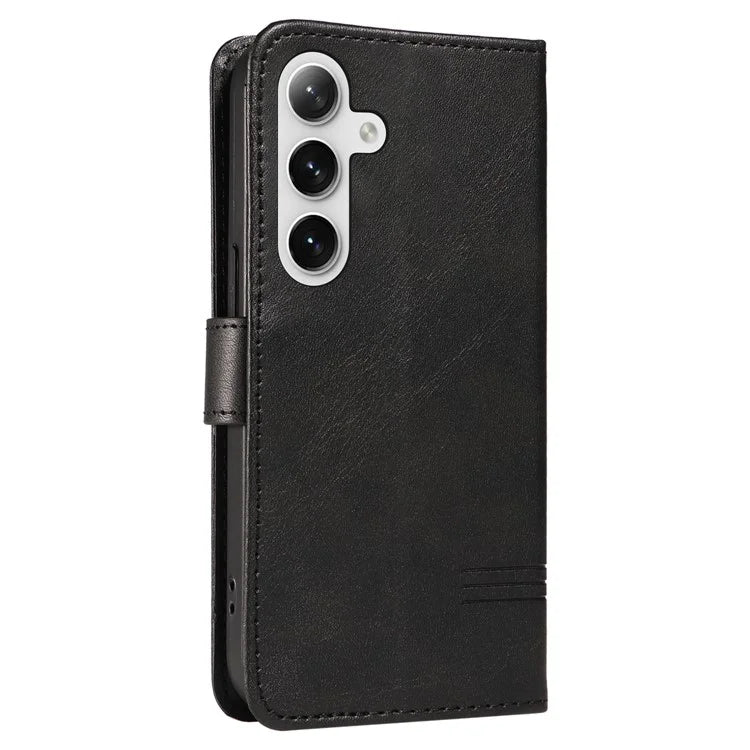 For Samsung Galaxy S24 Case T-Shaped Lines Wallet Stand Leather Phone Cover