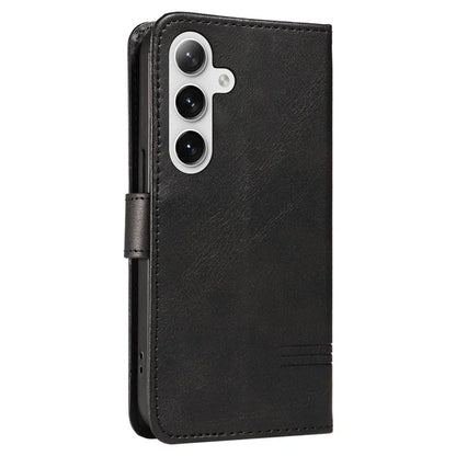 For Samsung Galaxy S24 Case T-Shaped Lines Wallet Stand Leather Phone Cover