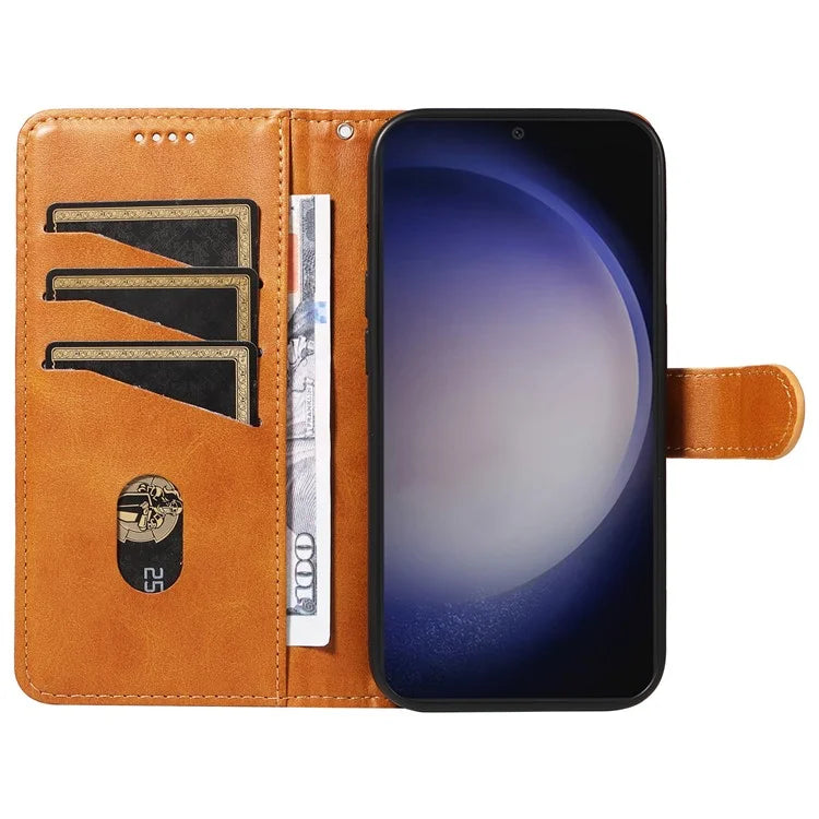 For Samsung Galaxy S24 Case T-Shaped Lines Wallet Stand Leather Phone Cover