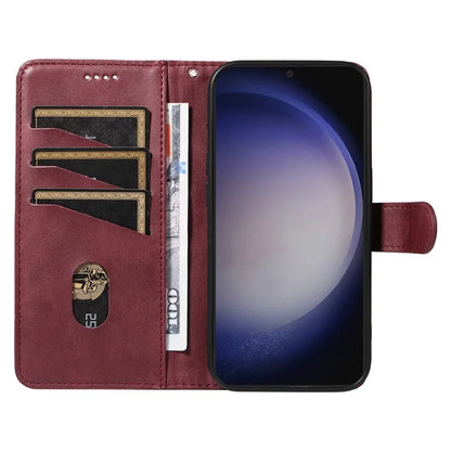 For Samsung Galaxy S24 Case T-Shaped Lines Wallet Stand Leather Phone Cover
