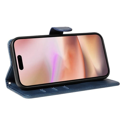 For iPhone 16 Plus Leather Case T-Shaped Lines Flip Phone Cover