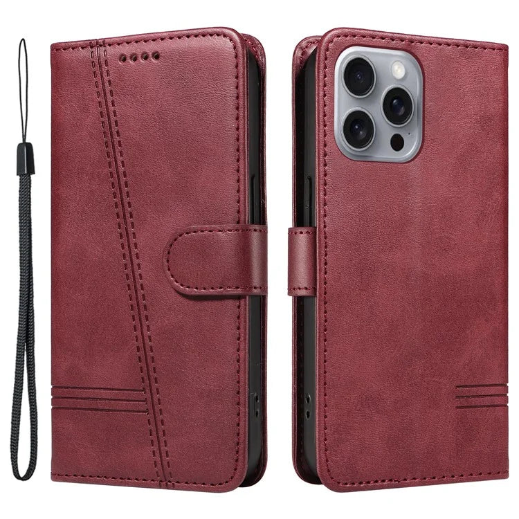 For iPhone 16 Pro Max Case Magnetic Clasp Leather Phone Cover