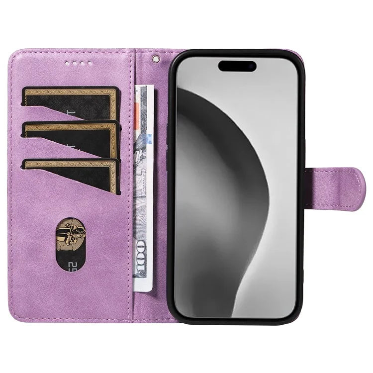 For iPhone 16 Pro Max Case Magnetic Clasp Leather Phone Cover