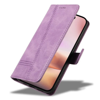 For iPhone 16 Case Wallet PU Leather Folio Flip Phone Cover T-Shaped Lines