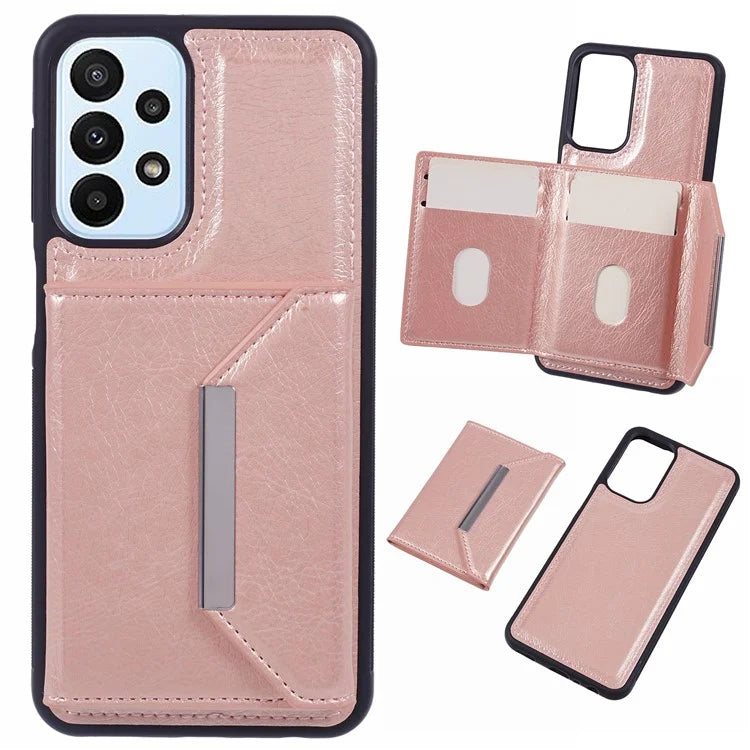 For Samsung Galaxy A33 5G Case Kickstand TPU+PU Phone Cover with Card Holder