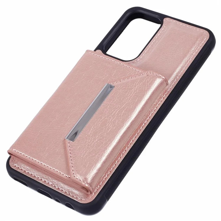 For Samsung Galaxy A33 5G Case Kickstand TPU+PU Phone Cover with Card Holder