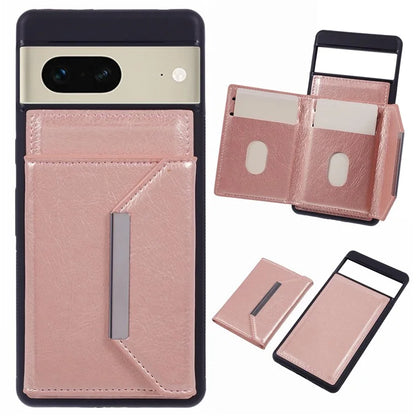 For Google Pixel 7 5G Case Shockproof Kickstand Phone Cover with Card Bag