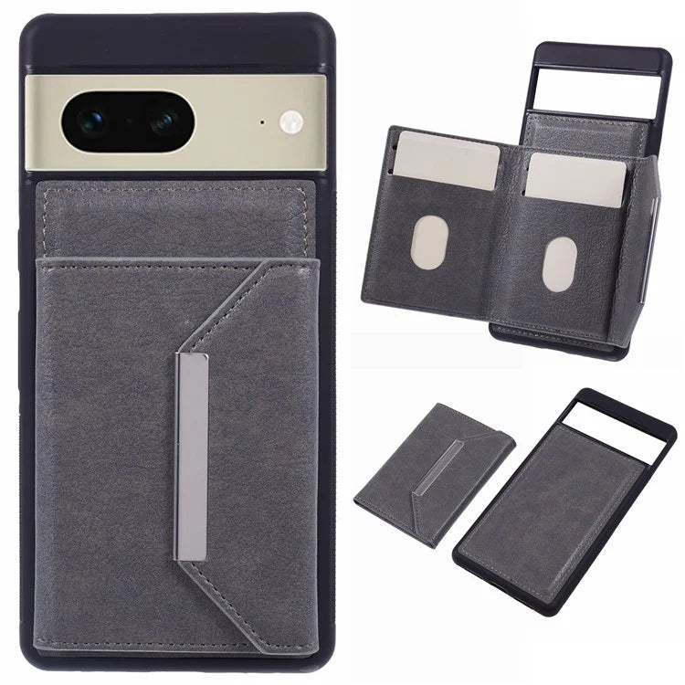For Google Pixel 7 5G Case Shockproof Kickstand Phone Cover with Card Bag