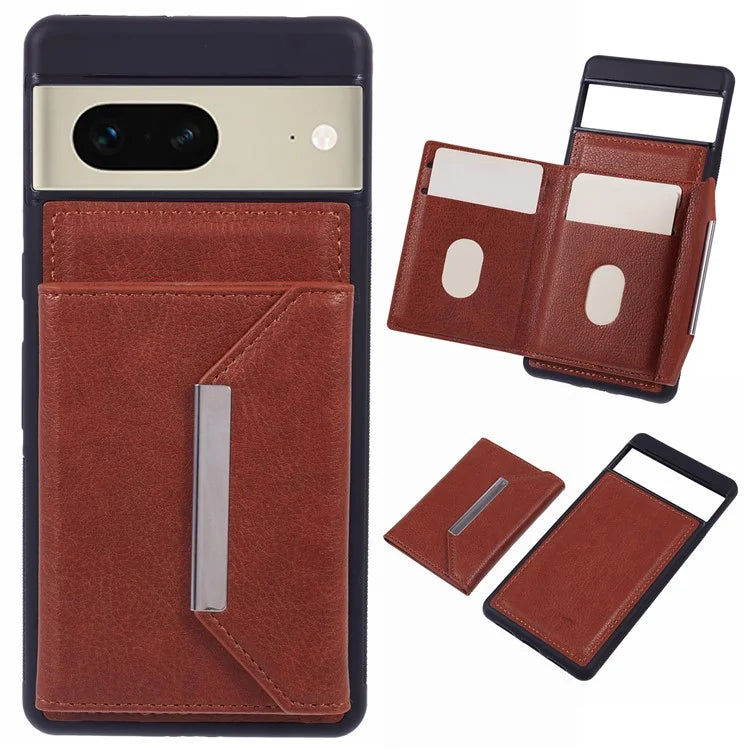 For Google Pixel 7 5G Case Shockproof Kickstand Phone Cover with Card Bag