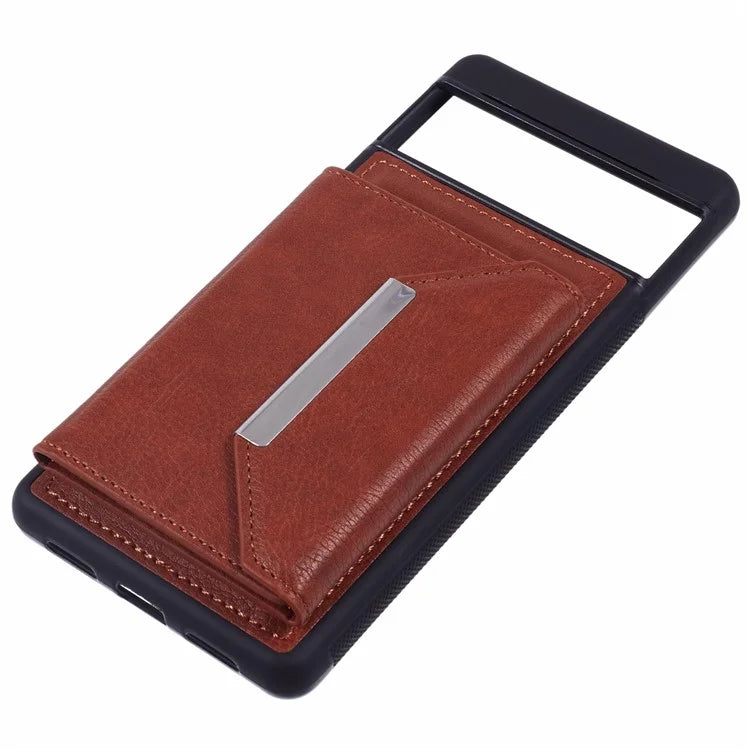 For Google Pixel 7 5G Case Shockproof Kickstand Phone Cover with Card Bag