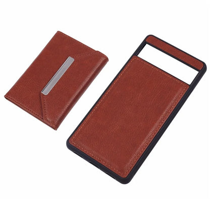 For Google Pixel 7a Case Card Bag Kickstand TPU+PU Phone Cover