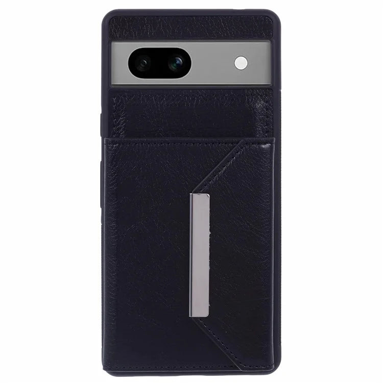 For Google Pixel 7a Case Card Bag Kickstand TPU+PU Phone Cover