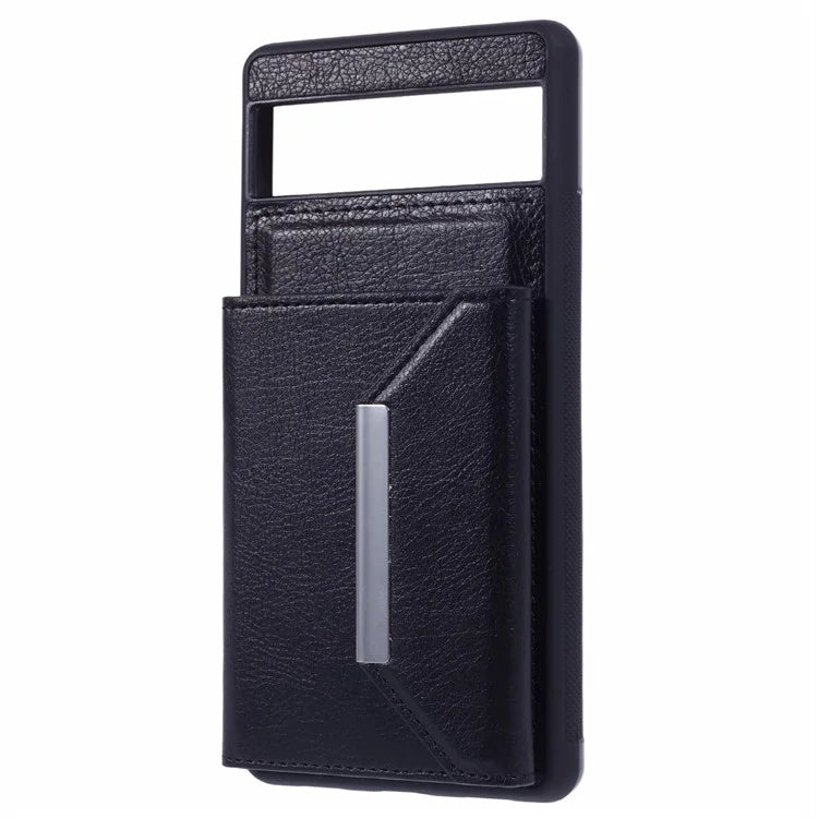 For Google Pixel 7a Case Card Bag Kickstand TPU+PU Phone Cover