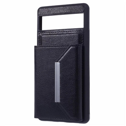 For Google Pixel 7a Case Card Bag Kickstand TPU+PU Phone Cover