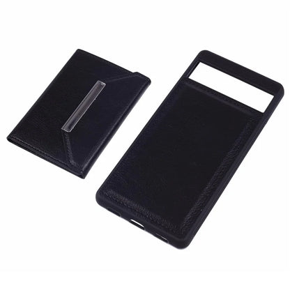 For Google Pixel 7a Case Card Bag Kickstand TPU+PU Phone Cover