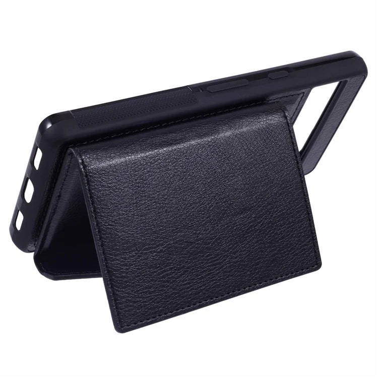 For Google Pixel 7a Case Card Bag Kickstand TPU+PU Phone Cover