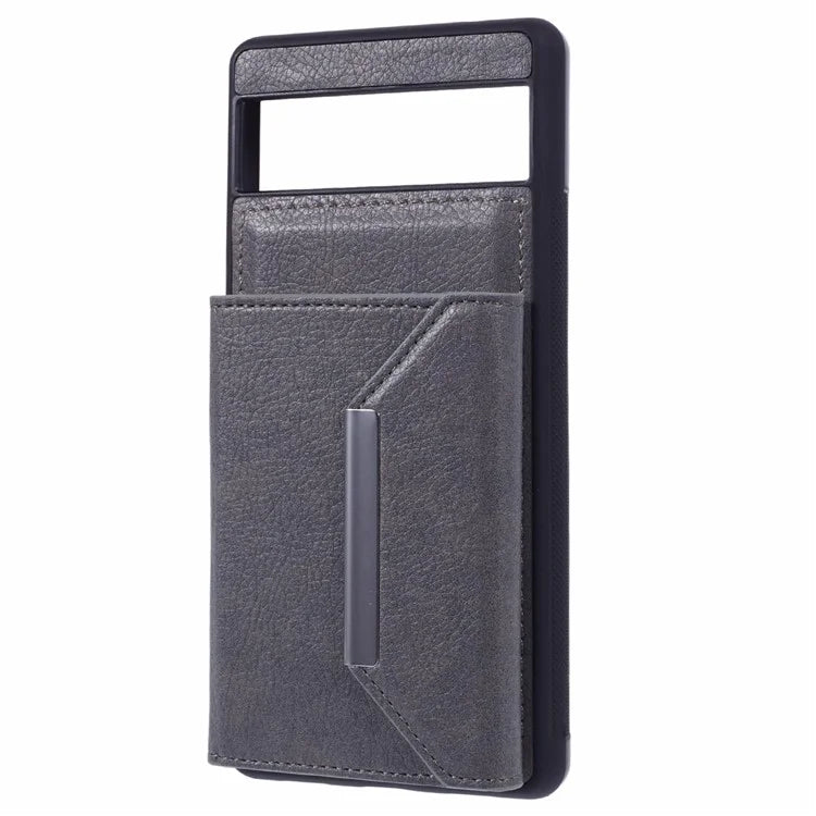 For Google Pixel 7a Case Card Bag Kickstand TPU+PU Phone Cover