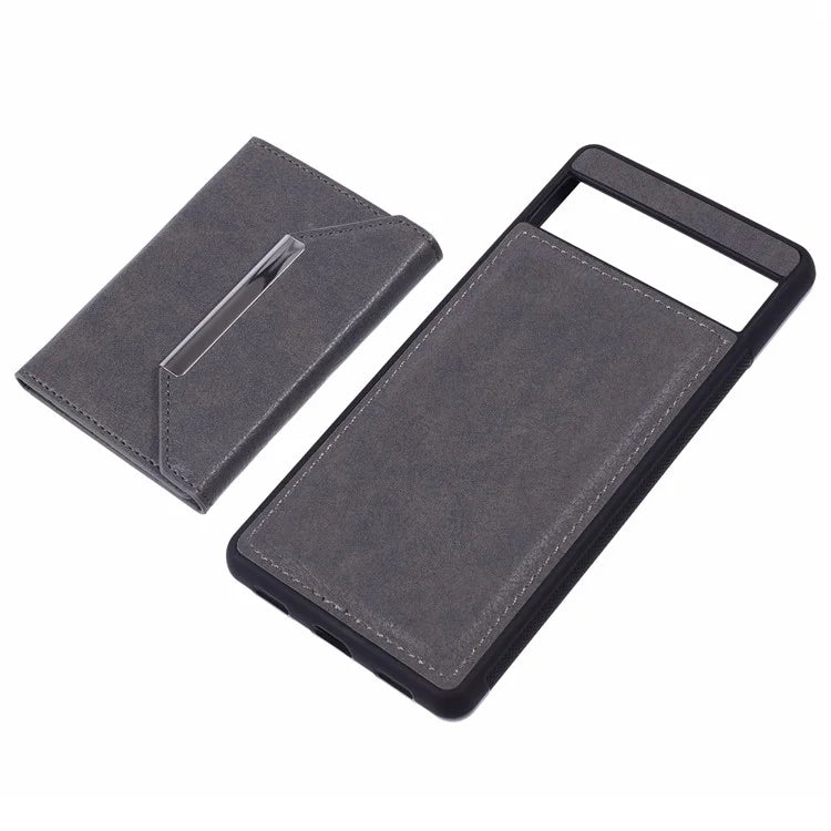 For Google Pixel 7a Case Card Bag Kickstand TPU+PU Phone Cover