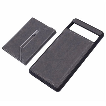 For Google Pixel 7a Case Card Bag Kickstand TPU+PU Phone Cover