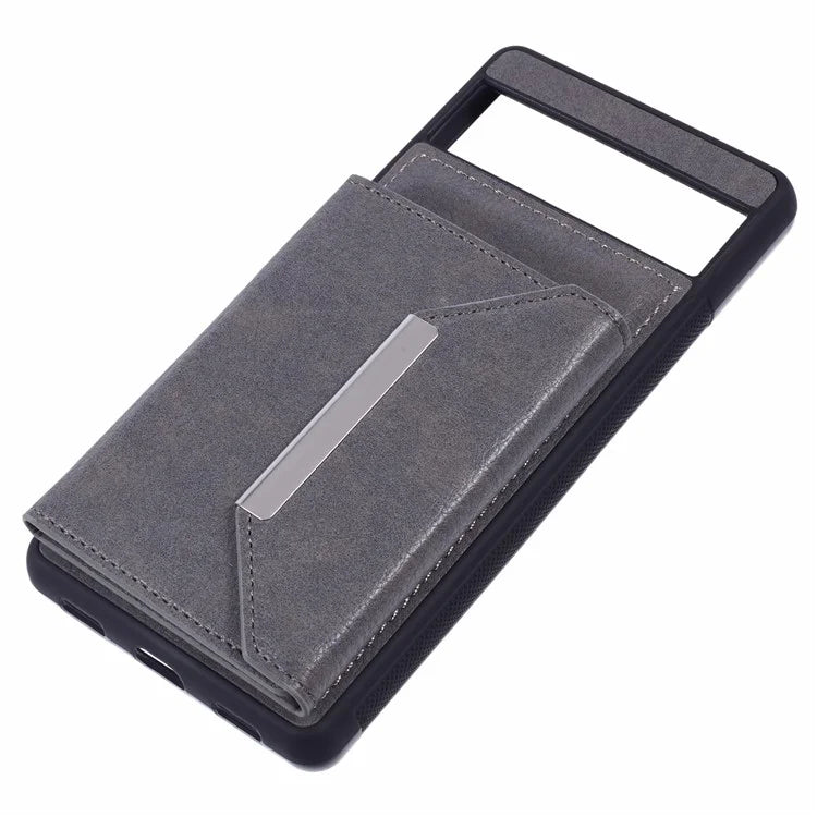 For Google Pixel 7a Case Card Bag Kickstand TPU+PU Phone Cover