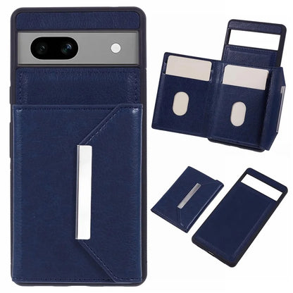 For Google Pixel 7a Case Card Bag Kickstand TPU+PU Phone Cover