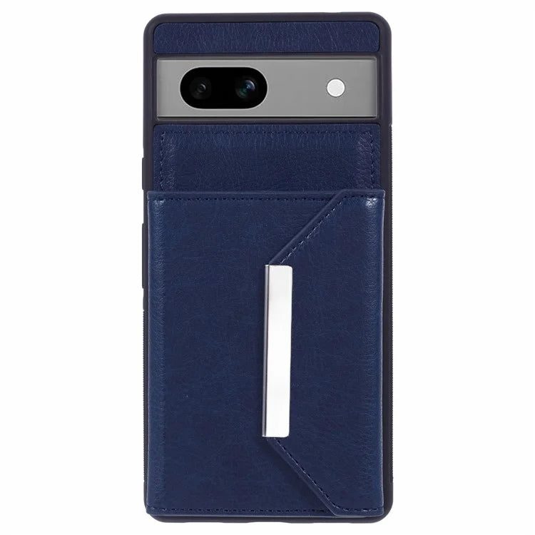 For Google Pixel 7a Case Card Bag Kickstand TPU+PU Phone Cover