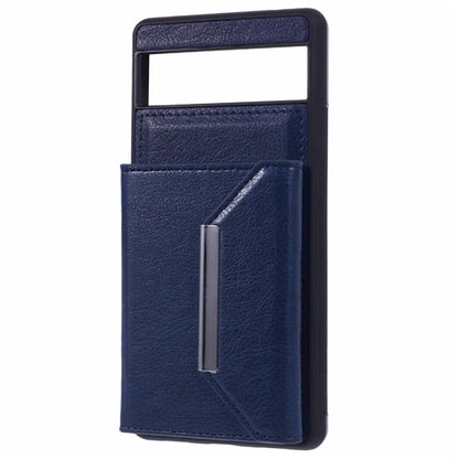 For Google Pixel 7a Case Card Bag Kickstand TPU+PU Phone Cover