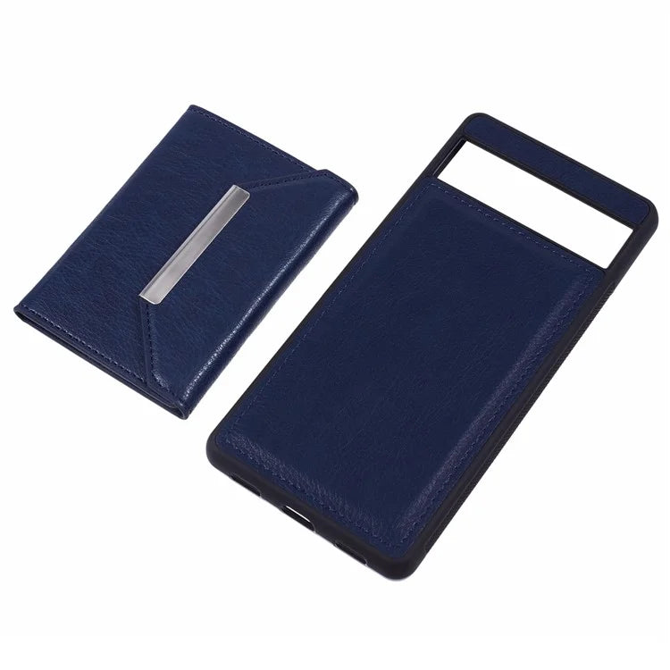 For Google Pixel 7a Case Card Bag Kickstand TPU+PU Phone Cover