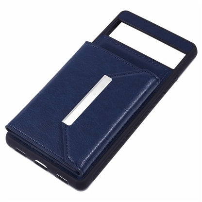 For Google Pixel 7a Case Card Bag Kickstand TPU+PU Phone Cover