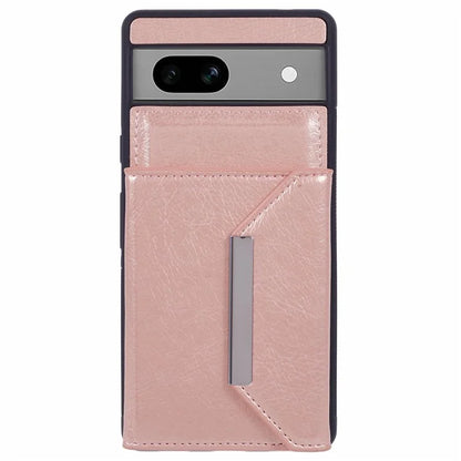 For Google Pixel 7a Case Card Bag Kickstand TPU+PU Phone Cover