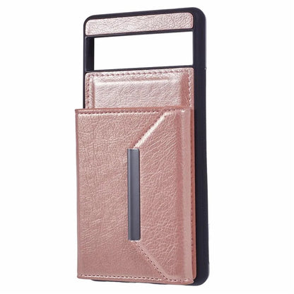 For Google Pixel 7a Case Card Bag Kickstand TPU+PU Phone Cover