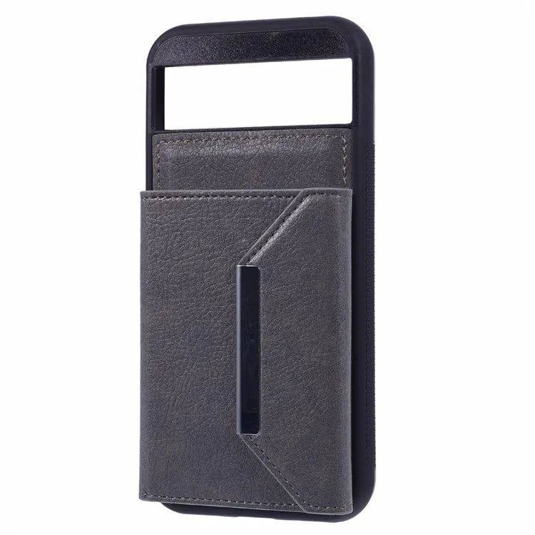 For Google Pixel 8a Case Card Bag Kickstand TPU+PU Phone Cover