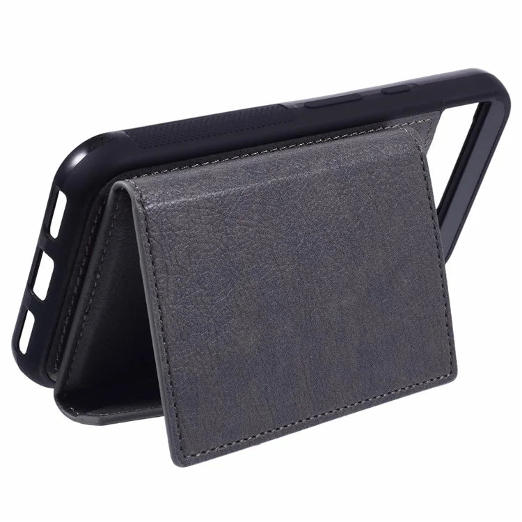 For Google Pixel 8a Case Card Bag Kickstand TPU+PU Phone Cover