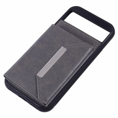 For Google Pixel 8a Case Card Bag Kickstand TPU+PU Phone Cover