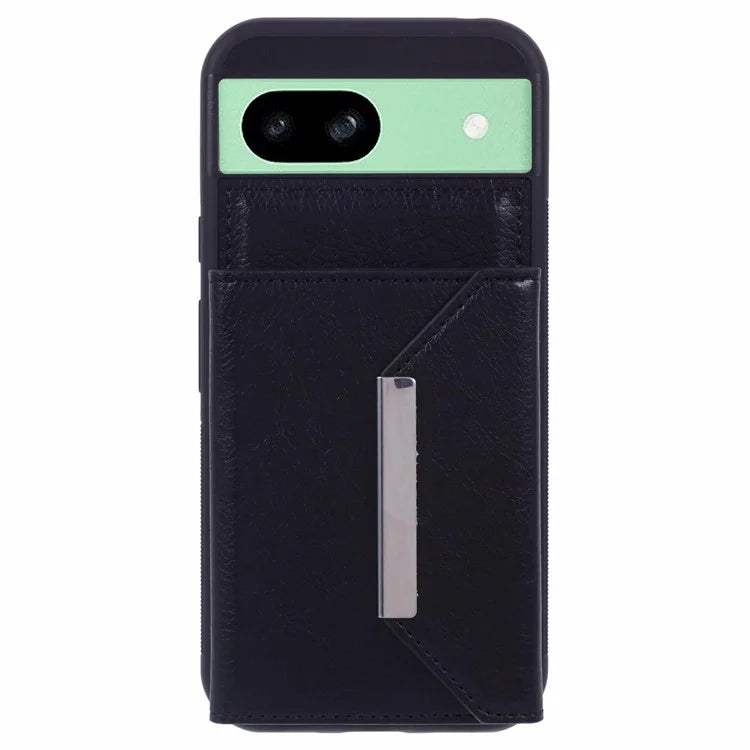 For Google Pixel 8a Case Card Bag Kickstand TPU+PU Phone Cover