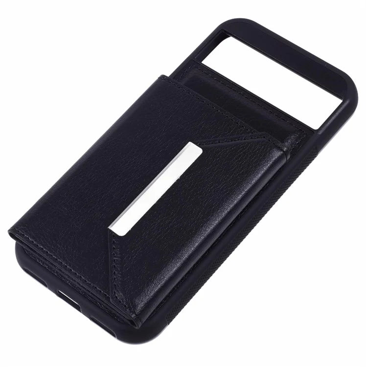 For Google Pixel 8a Case Card Bag Kickstand TPU+PU Phone Cover