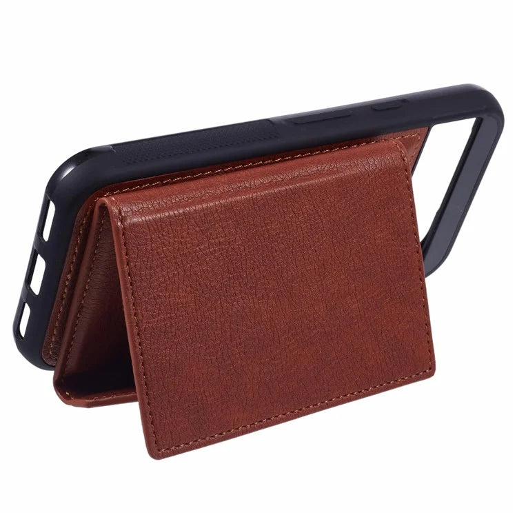 For Google Pixel 8a Case Card Bag Kickstand TPU+PU Phone Cover