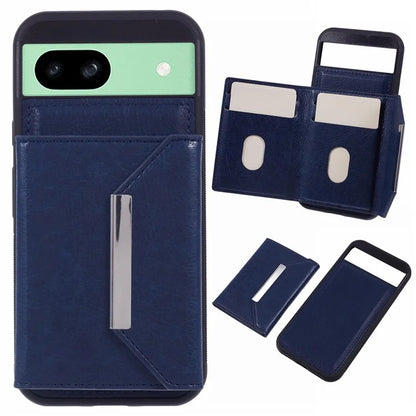 For Google Pixel 8a Case Card Bag Kickstand TPU+PU Phone Cover
