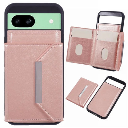 For Google Pixel 8a Case Card Bag Kickstand TPU+PU Phone Cover