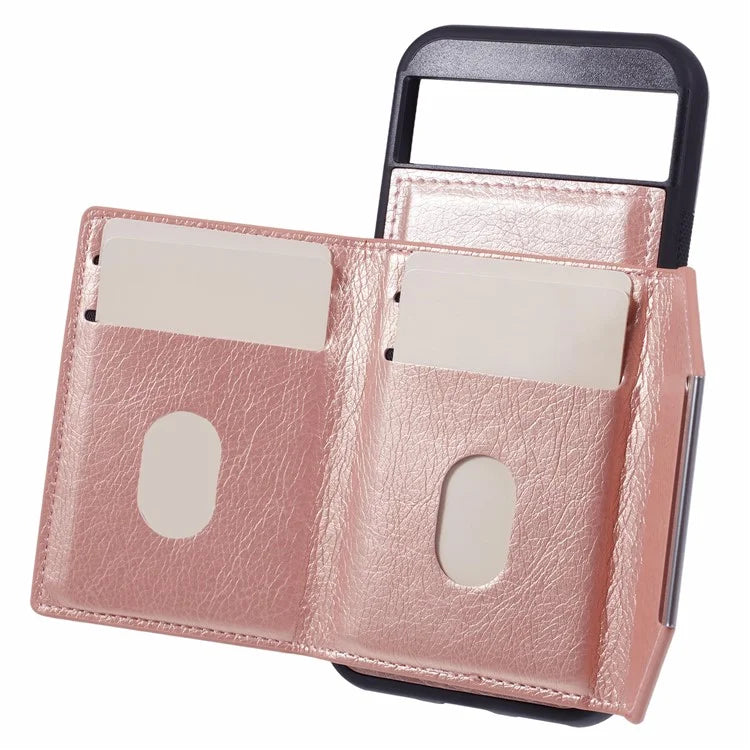 For Google Pixel 8a Case Card Bag Kickstand TPU+PU Phone Cover
