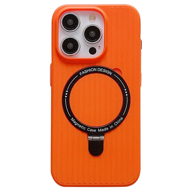 For iPhone 13 Pro Kickstand Phone Case Skin-Touch PC Cover Compatible with MagSafe