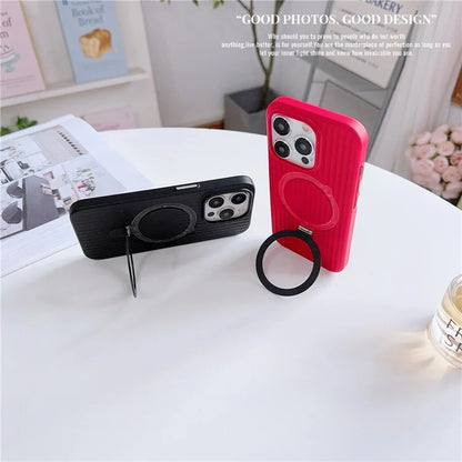 For iPhone 13 Pro Kickstand Phone Case Skin-Touch PC Cover Compatible with MagSafe