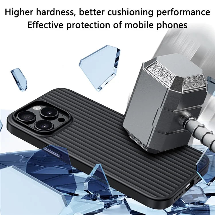 For iPhone 13 Pro Case Skin-Touch Corrugated Texture Anti-Fall PC Phone Cover