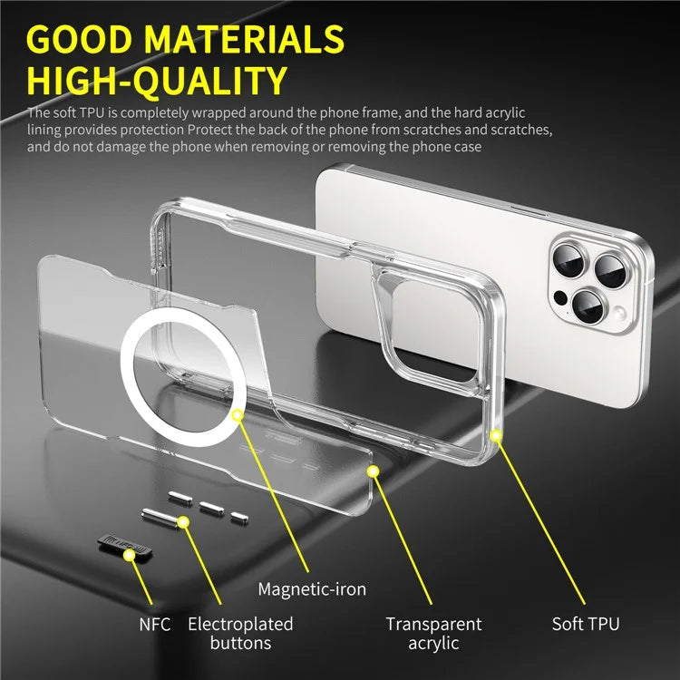 For iPhone 13 Pro Max Case TPU+Acrylic Drop-Proof Phone Back Cover Compatible with MagSafe