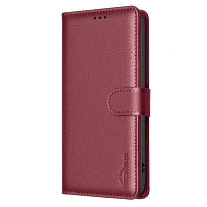 BINFEN COLOR BF32 For Samsung Galaxy S22 Ultra 5G Case Litchi Texture RFID Blocking Leather Phone Cover
