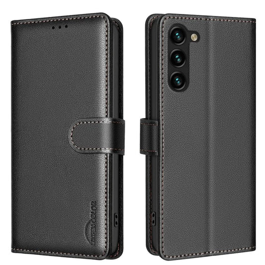 BINFEN COLOR BF32 For Samsung Galaxy S23+ Case Litchi Texture RFID Blocking Leather Phone Cover