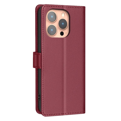 BINFEN COLOR BF32 For iPhone 13 Pro Max Case Litchi Texture RFID Blocking Leather Phone Cover