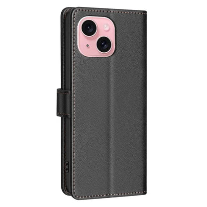 BINFEN COLOR BF32 For iPhone 13 / 14 Case RFID Blocking Litchi Texture Leather Cover